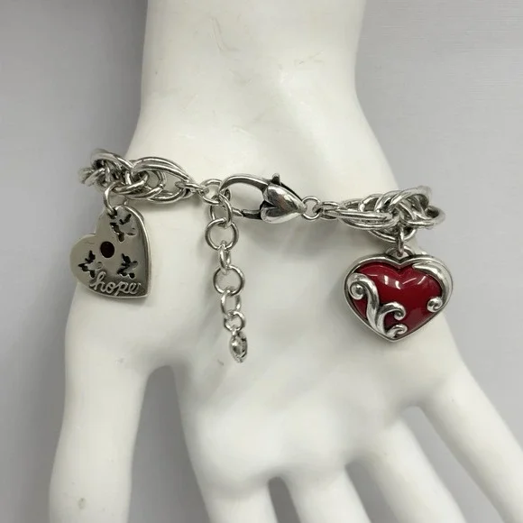 Brighton Heart of Hope Charm Bracelet Courage Love Hope Dream 7 1/2" - 8 1/2" - Picture 4 of 12